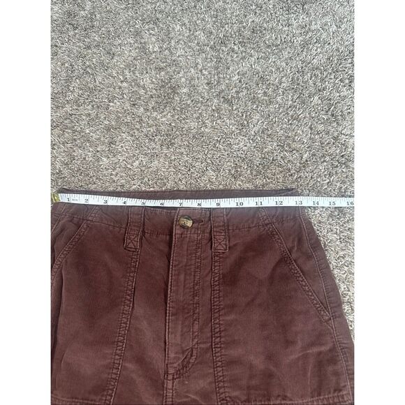 American Eagle Baggy Mom Pant Corduroy High Rise Brown/Red Size 0 Raw Hem Fall - Picture 10 of 14